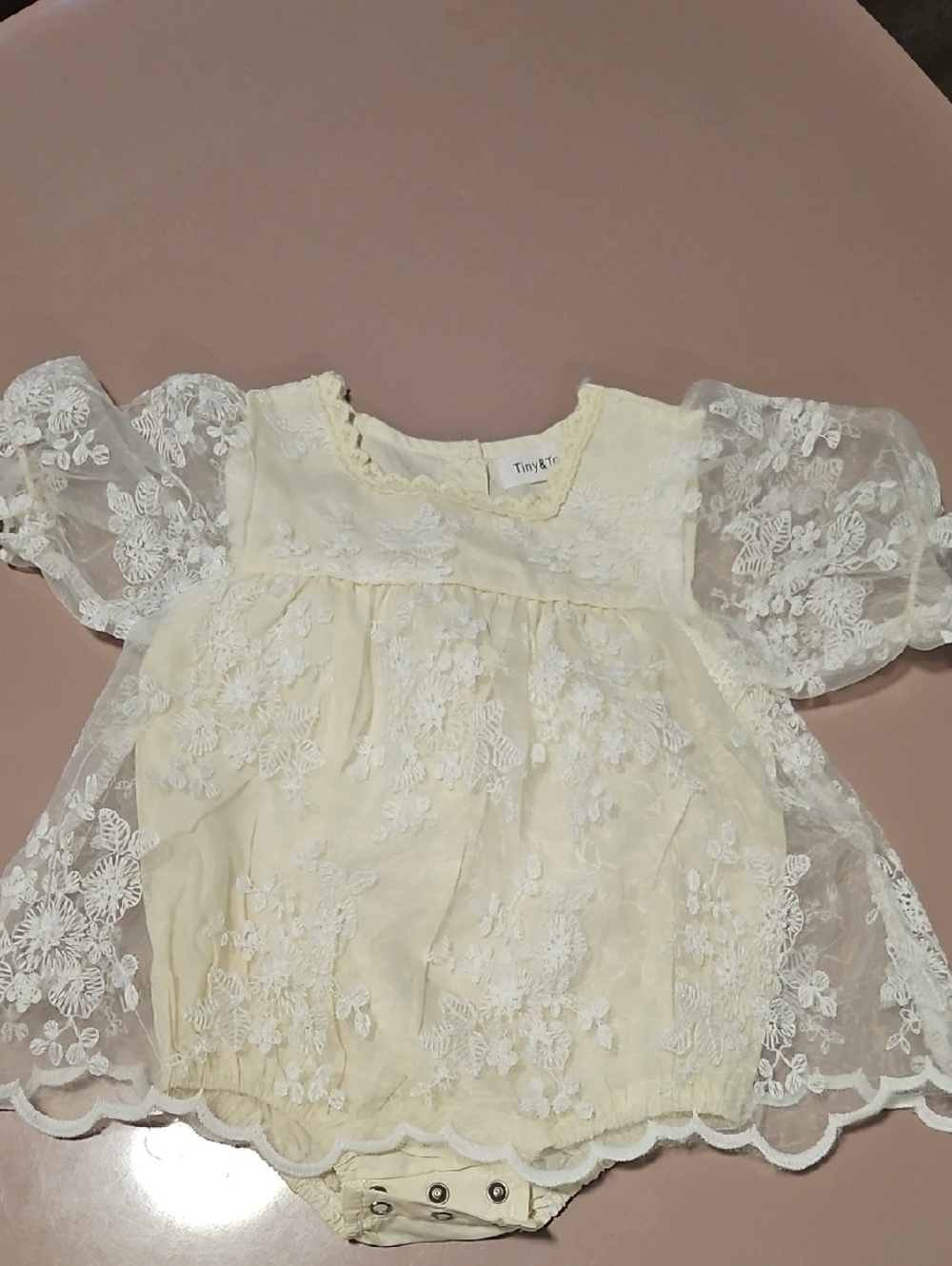 reasures Cream Lace Baby Girl Top